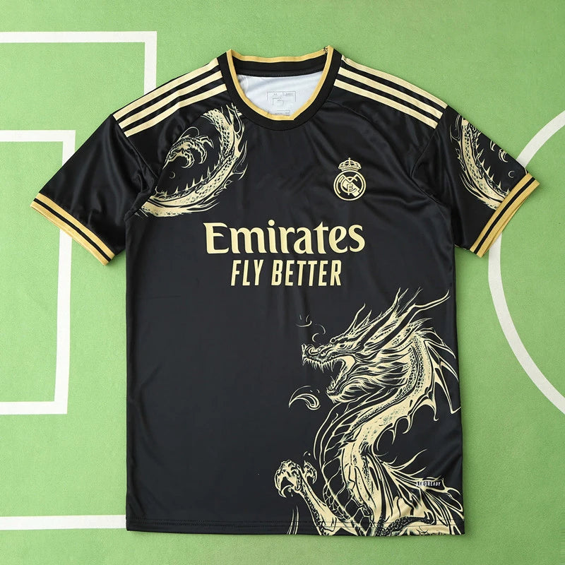 Real Madrid CF – Camiseta Concept Frenzy Negra y Dorada 24/25 Fan Version