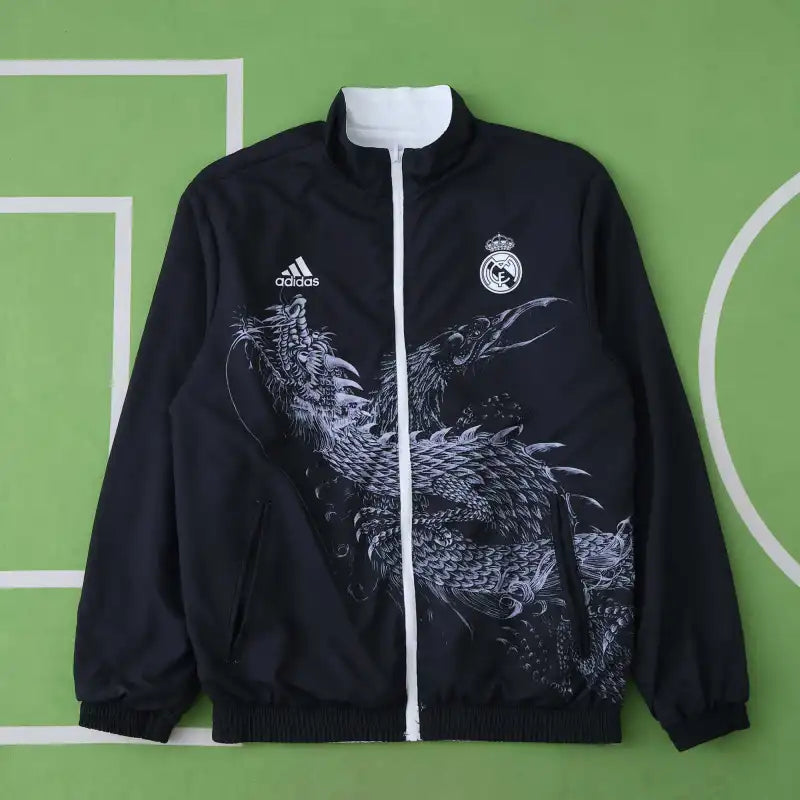 2014/15 Real Madrid CF Cortavientos Reversible – Negro & Blanco