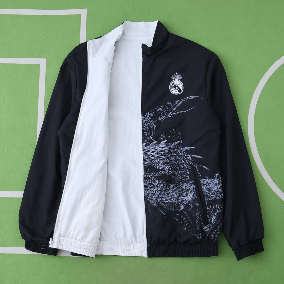 2014/15 Real Madrid CF Cortavientos Reversible – Negro & Blanco